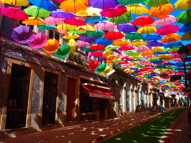 ポルトガルの傘祭りで傘の写真ばかり撮ってたら 斬新な撮影方法を編み出してしまった